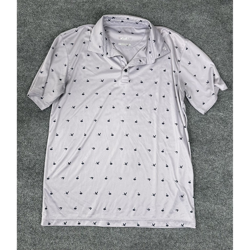 Swannies Performance Golf Polo Shirt Animal Trophy Print Lavender‎ Mens Medium